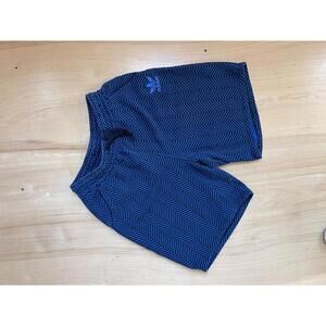 Adidas Originals Athletic Sweat Shorts Men's XS Zigzag Wave Pattern Black Blue
